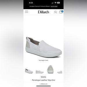 Vionic Penelope Leather Slip-Ons, Size 9